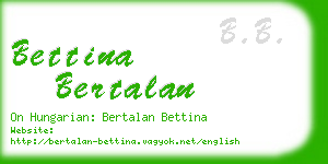 bettina bertalan business card